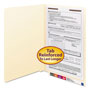 Smead Manila End Tab 1-Fastener Folders with Reinforced Tabs, 0.75" Expansion, Straight Tab, Legal Size, 11 pt. Manila, 50/Box