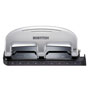 Stanley Bostitch EZ Squeeze Three-Hole Punch, 20-Sheet Capacity, Black/Silver