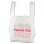 Sweet Paper Thank You High-Density Shopping Bags, 8" x 16", White, 2,000/Carton