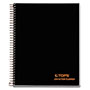 TOPS JEN Action Planner, 1 Subject, Narrow Rule, Black Cover, 8.5 x 6.75, 100 Sheets