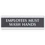 U.S. Stamp & Sign Century Series Office Sign, Employees Must Wash Hands, 9 x 3