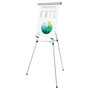 Universal 3-Leg Telescoping Easel with Pad Retainer, Adjusts 34" to 64", Aluminum, Silver