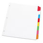 Universal Deluxe Write-On/Erasable Tab Index, 8-Tab, 11 x 8.5, White, Assorted Tabs, 1 Set