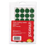 Universal Self-Adhesive Removable Color-Coding Labels, 0.75" dia, Green, 28/Sheet, 36 Sheets/Pack