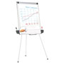 Universal Dry Erase Board with Tripod Easel and Adjustable Pen Cups, 29 x 41, White Surface, Silver Frame