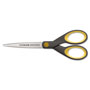 Westcott® Non-Stick Titanium Bonded Scissors, 7" Long, 3" Cut Length, Gray/Yellow Straight Handle