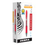 Zebra Pen Sarasa Dry Gel X20 Retractable Gel Pen, Fine 0.5mm, Red Ink, Translucent Red Barrel, Dozen