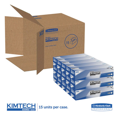 Kimtech™ Kimwipes Delicate Task Wipers, 2-Ply, 11 4/5 x 11 4/5, 119/Box, 15 Boxes/Carton