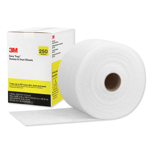 3M Easy Trap Duster, 8" x 125 ft, White, 250 Sheet Roll