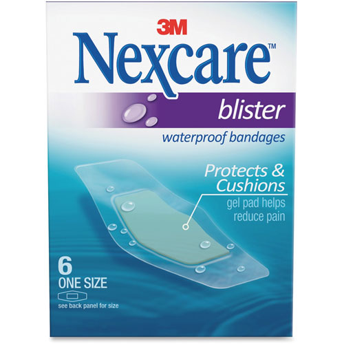 3M Nexcare Blister Bandages, Waterproof, 6/BX, Clear