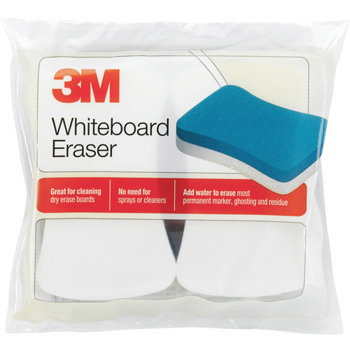3M Whiteboard Eraser Pads, 5"x3", 2/PK, Blue/White