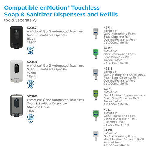 enMotion Gen2 Automated Touchless Soap & Sanitizer Dispenser, Stainless Finish, 52060, 6.540