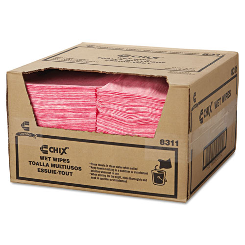 Chicopee Wet Wipes, 11 1/2 x 24, White/Pink, 200/Carton