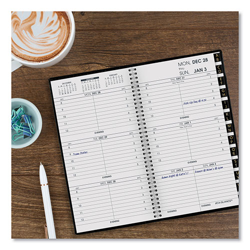 At-A-Glance Compact Weekly Appointment Book, 6.25 x 3.25, Black Cover, 12-Month (Jan to Dec): 2024