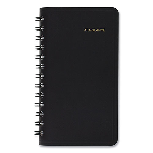 At-A-Glance Weekly Planner, 4.5 x 2.5, Black Cover, 12-Month (Jan to Dec): 2024
