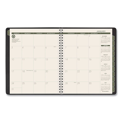 At-A-Glance Recycled Monthly Planner with Perforated Memo Section, 8.75 x 7, Black Cover, 12-Month (Jan to Dec): 2024