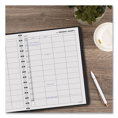 At-A-Glance Four-Person Group Daily Appointment Book, 11 x 8, Black Cover, 12-Month (Jan to Dec): 2024