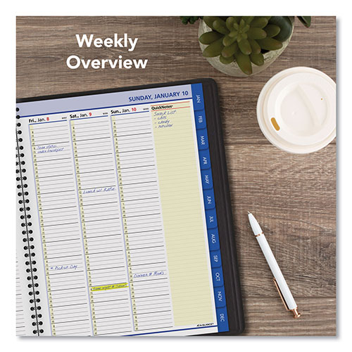 At-A-Glance QuickNotes Weekly Vertical-Column Format Appointment Book, 11 x 8.25, Black Cover, 12-Month (Jan to Dec): 2024