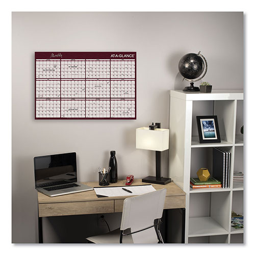 At-A-Glance Reversible Horizontal Erasable Wall Planner, 48 x 32, Assorted Sheet Colors, 12-Month (Jan to Dec): 2024