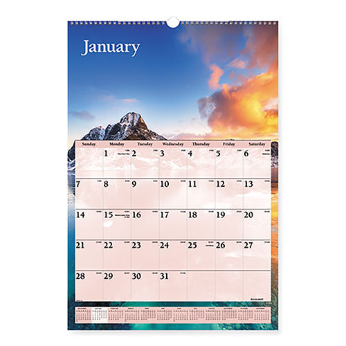 At-A-Glance Scenic Monthly Wall Calendar, Scenic Landscape Photography, 15.5 x 22.75, White/Multicolor Sheets, 12-Month (Jan-Dec): 2024