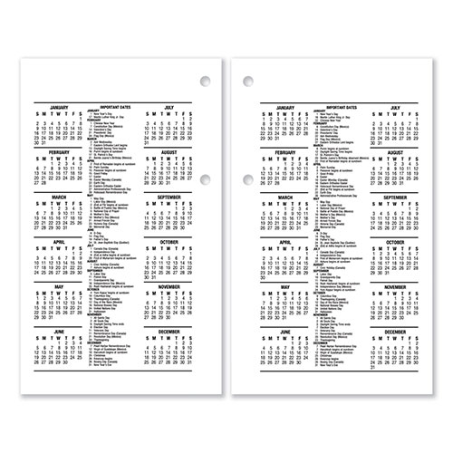 At-A-Glance Desk Calendar Refill, 3.5 x 6, White Sheets, 12-Month (Jan to Dec): 2024
