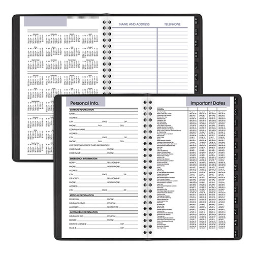 At-A-Glance DayMinder Block Format Weekly Appointment Book, Tabbed Telephone/Add Section, 8.5 x 5.5, Black, 12-Month (Jan to Dec): 2024