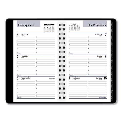 At-A-Glance DayMinder Weekly Pocket Appointment Book with Telephone/Address Section, 6 x 3.5, Black Cover, 12-Month (Jan to Dec): 2024
