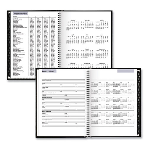 At-A-Glance DayMinder Hardcover Weekly Vertical-Column Format Appointment Book, 11 x 8, Black Cover, 12-Month (Jan to Dec): 2024