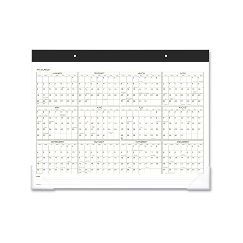 At-A-Glance Two-Color Desk Pad, 22 x 17, White Sheets, Black Binding, Clear Corners, 12-Month (Jan to Dec): 2024