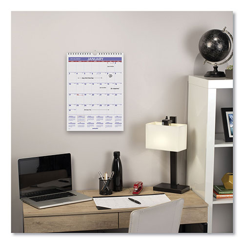 At-A-Glance Monthly Wall Calendar with Ruled Daily Blocks, 8 x 11, White Sheets, 12-Month (Jan to Dec): 2024