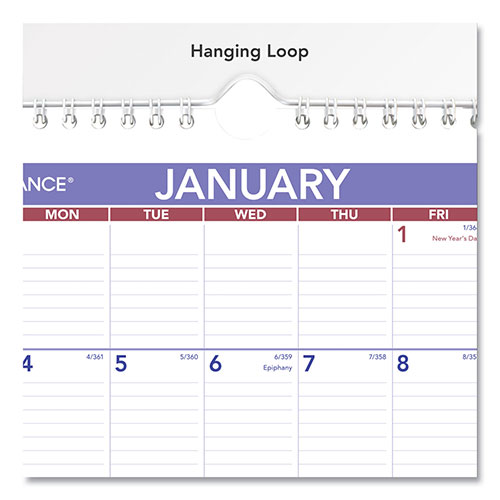 At-A-Glance Monthly Wall Calendar with Ruled Daily Blocks, 8 x 11, White Sheets, 12-Month (Jan to Dec): 2024