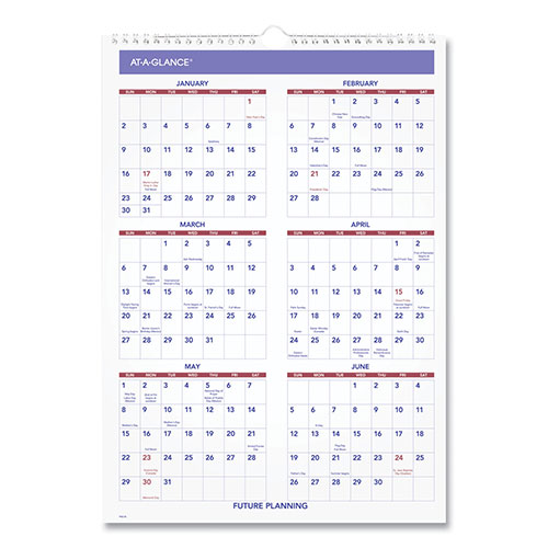 At-A-Glance Monthly Wall Calendar with Ruled Daily Blocks, 12 x 17, White Sheets, 12-Month (Jan to Dec): 2024