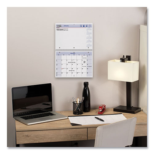 At-A-Glance QuickNotes Desk/Wall Calendar, 3-Hole Punched, 11 x 8, White/Blue/Yellow Sheets, 12-Month (Jan to Dec): 2024