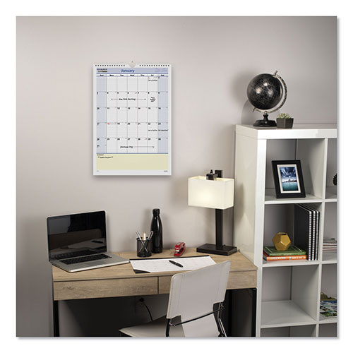 At-A-Glance QuickNotes Wall Calendar, 12 x 17, White/Blue/Yellow Sheets, 12-Month (Jan to Dec): 2024