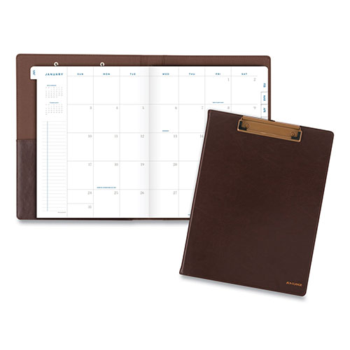 At-A-Glance Signature Collection Monthly Clipfolio, 11 x 8, Distressed Brown Cover, 13-Month (Jan to Jan): 2024 to 2025