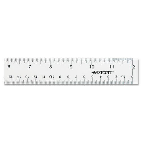 Westcott® Clear Flexible Acrylic Ruler, Standard/Metric, 12