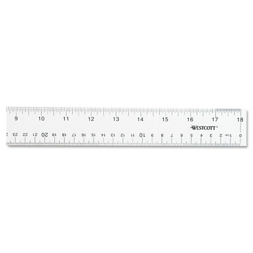 Westcott® Clear Flexible Acrylic Ruler, Standard/Metric, 18