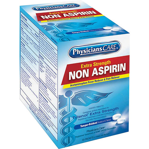 Physicians Care Non Aspirin, 2 Tablets per Pack, 125 Packs per Box