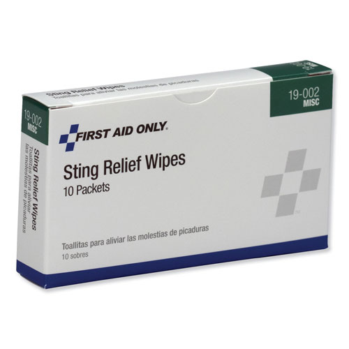 Physicians Care First Aid Sting Relief Pads, 10/Box