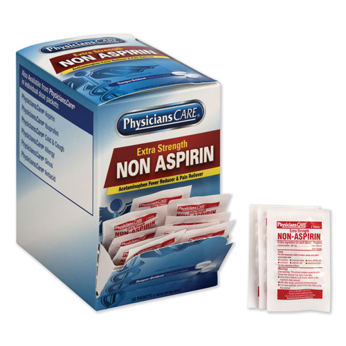Physicians Care Non Aspirin Acetaminophen Medication, Two-Pack, 50 Packs/Box