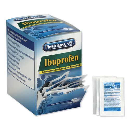 Physicians Care Ibuprofen Pain Reliever, Two-Pack, 125 Packs/Box