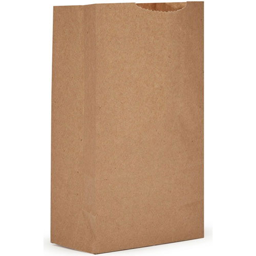 AJM Packaging Kraft Grocery Bags - 4.30" Width x 2.40" Length - Brown - Kraft Paper - 500/Pack - Grocery, Food, Sandwich, Vegetables, Grain