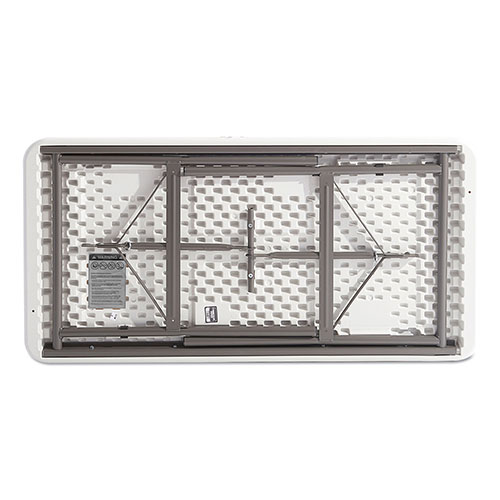 Alera Resin Rectangular Folding Table, Square Edge, 72w x 30d x 29h, Platinum