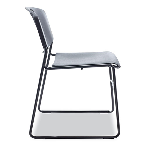 Alera Alera Resin Stacking Chair, Supports Up to 275 lb, Black Seat/Back, Black Base, 4/Carton