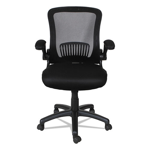 Alera EB-E Series Swivel/Tilt Mid-Back Mesh Chair, Supports up to 275 lbs, Black Seat/Black Back, Black Base