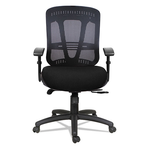 Alera Eon Series Multifunction Mid-Back Cushioned Mesh Chair, Supports up to 275 lbs, Black Seat/Black Back, Black Base