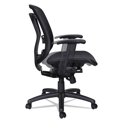 Alera Eon Series Multifunction Mid-Back Suspension Mesh Chair, Supports up to 275 lbs, Black Seat/Black Back, Black Base