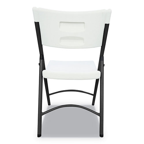 Alera Premium Molded Resin Folding Chair, White Seat/White Back, Dark Gray Base