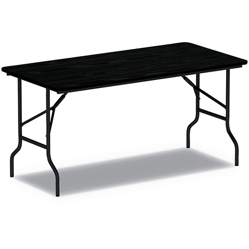 Alera Wood Folding Table, 59 7/8w x 29 7/8d x 29 1/8h, Black