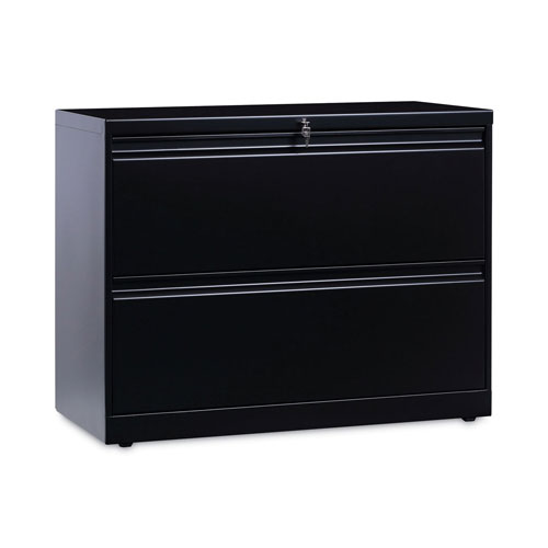 Alera Lateral File, 2 Legal/Letter-Size File Drawers, Black, 36" x 18" x 28"
